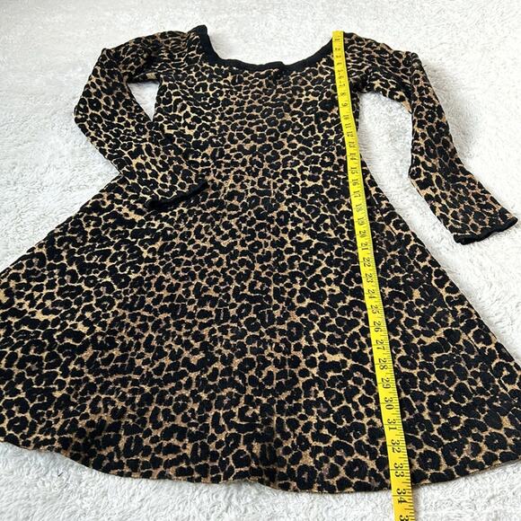 Ronny Kobo Rowan sweater dress leopard print long sleeved fit and flare, med - Picture 6 of 11